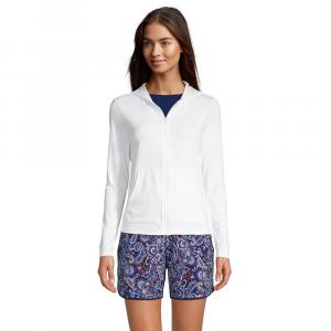 Рашгард Petite Lands' End UPF 50 с капюшоном, молнией во всю длину и длинными рукавами, белый