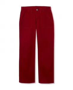 Тканые брюки-карго для девочек с карманами Lands' End, красный