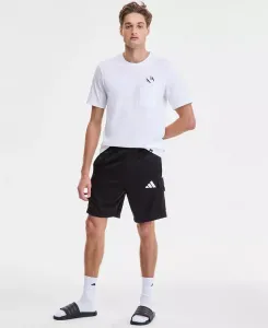Мужские карго-шорты Tiro 9" с тремя полосками, футболка с карманом-слайдером и сандалии Adilette Comfort Slide Adidas, белый