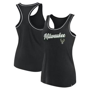 Женский топ-майка racerback Milwaukee Bucks с логотипом wordmark Unbranded