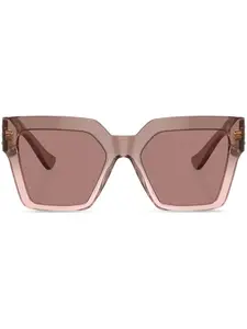 Солнцезащитные очки в квадратной оправе Versace Eyewear, коричневый