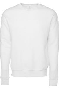 Толстовка унисекс для взрослых Bella + Canvas из флиса с заниженной линией плеч, цвет dtg white