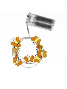 Marelida Светодиодная гирлянда из проволоки с 10 миниатюрными бабочками, длина: 120 см, желтого цвета