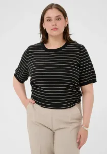 Футболка kclizzy в полоску Kaffe Curve, Black Feathergreymel Narrow