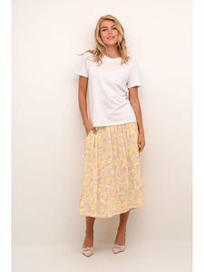 Юбка до колена Kaffe, цвет gelb/rosa