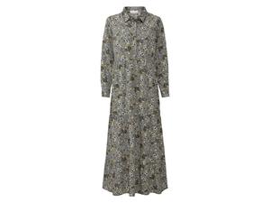 Женское платье макси Adpt "MELANIE" с воротником-поло, зеленый