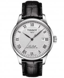 Мужские швейцарские автоматические часы T-Classic Le Locle Powermatic 80 с черным кожаным ремешком 39,3 мм Tissot