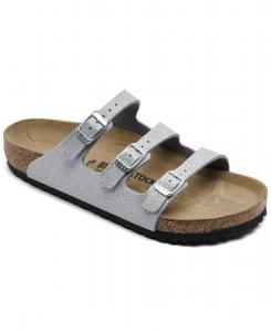 Женские сандалии Florida Birko-Flor из синтетической ткани от Finish Line Birkenstock, Glitter Silver