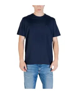 Синяя хлопковая футболка для мужчин Calvin Klein Jeans, синий