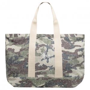 Хлопковая холщовая сумка-шопер Рюкзак через плечо Сверхбольшая Унисекс Камуфляж Stussy