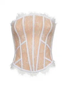 Корсет без бретелек с фигурным краем Giuseppe Di Morabito, бежевый
