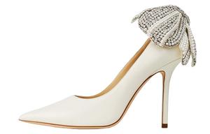 Jimmy Choo Тонкие туфли высокие туфли 10см женские белые