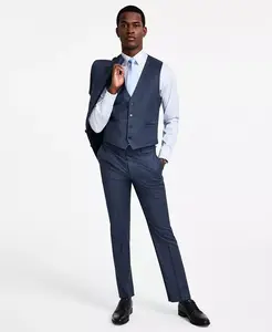 Мужской жилет из смесовой шерсти с бесконечной растяжимостью Slim-Fit Calvin Klein, синий