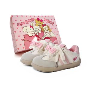 Низкие кроссовки для скейтбординга, женская коробка AQIUSHENG, Beige Pink[Custom Bunny Box]