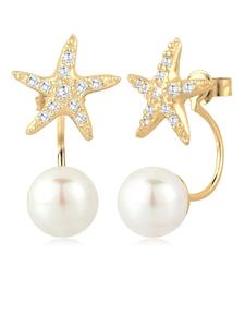 Elli Серьги в виде морских звезд из серебра 925 пробы белого цвета