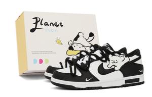 Кроссовки для скейтбординга Dunk унисекс с низким верхом черного/белого цвета Nike