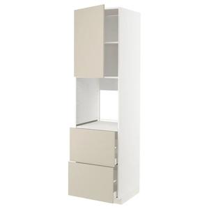 Шкаф f ov w dr/2 frnts/2 hi drwrs METOD/MAXIMERA IKEA, 60x60x220 см, цвет white/havstorp beige