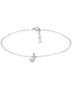 Браслет на лодыжку с инициалами из стерлингового серебра, украшенный кубическим цирконием, созданный для Macy's. Giani Bernini, j