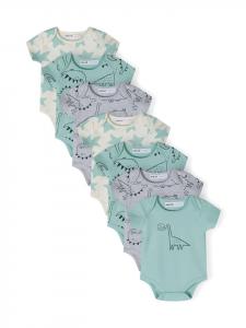 Minoti Набор из 7 предметов: боди с короткими рукавами, 24 штуки в упаковке (3 шт.), мятного цвета