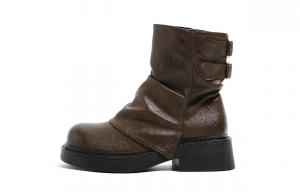 Ботинки женские Huanqiu Martin Boot на каблуке, коричневый