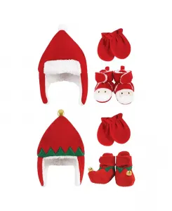 Комплект из 6 предметов: шапка-ушанка, варежки и пинетки Hudson для мальчиков, тёмно-синий, с изображением пингвина и оленя, 12–18 месяцев Hudson Baby, красный