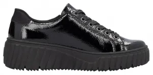 Кроссовки на платформе Rieker, повседневная обувь, полуботинки, туфли на шнуровке и подошве на платформе, черный