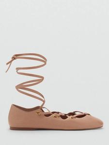 Кожаные балетки Ohio с облегающим дизайном Mango, Lt-Pastel Pink