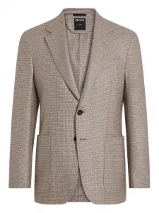 Пиджак в ломаную клетку Zegna, нейтральный