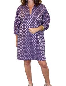 Платье Betsy Collar Polkadot в темно-синем цвете Caryn Lawn