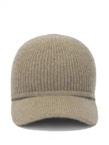 Бейсболка в рубчик Brunello Cucinelli, бежевый