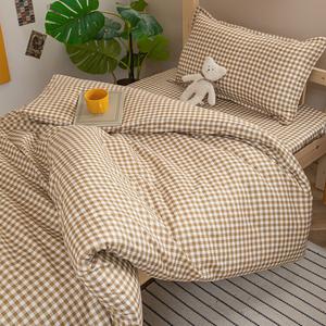 Muji Комплект постельного белья из 3 предметов (простыня 140х210 см, наволочка, подушка), цвет Camel Color, Rice Crust