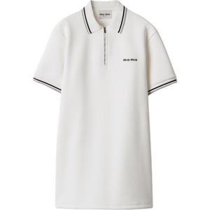 Хлопковое джерси платье MIU MIU, белый