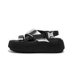 Модные повседневные сандалии с одним ремешком, женские, цвет «снежная трава», серебристый CHERYKALLY, Snow Grass Silver