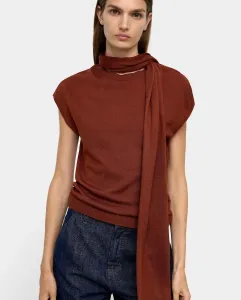 Женский трикотажный жилет с однотонным платком Parfois, бордовый