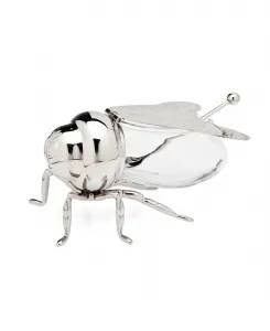 Банка для пчелиного меда с ложкой Godinger, серебряный