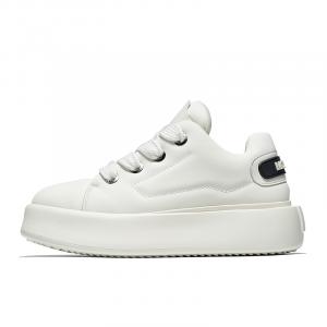 MOERBAI Теплые амортизирующие износостойкие низкие скейтерские кроссовки с утеплением унисекс белые на флисовой подкладке, цвет White Fleece-Lined