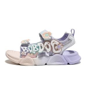 Детские сандалии BOBDOG устойчивые к скольжению, износостойкие, дышащие, фиолетово-синие