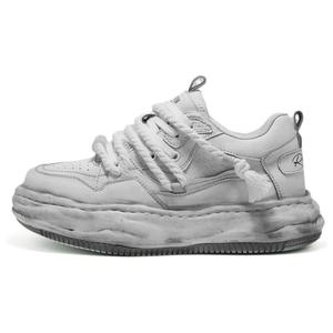 Mo Xu Низкие повседневные туфли с амортизацией, унисекс, состаренные, белые