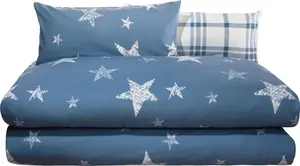 Двусторонний комплект постельного белья , 4 предмета, синий: 2 x 135 x 200 см + 2 x 40 x 80 см Erwin Müller