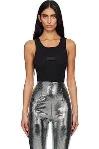 Майка из ребристого трикотажа Mm6 Maison Margiela, черный