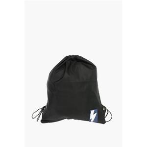 однотонный рюкзак с завязками на шнурках двух цветов Neil Barrett, Black