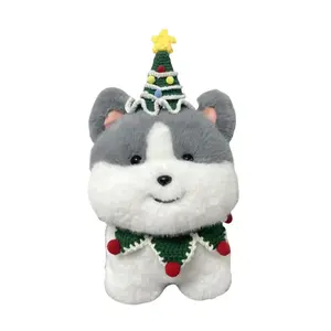 Плюшевая кукла щенок хачико в праздничном колпаке высота 20cm/30cm/40cm OU DI PIG