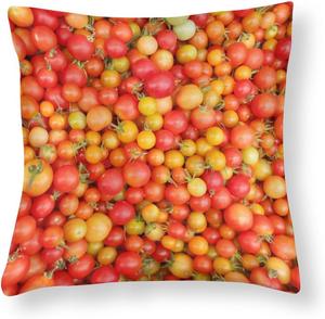 HighonHi Атласные наволочки для декоративных подушек с принтом помидоры, мягкие чехлы с потайной молнией, летний фруктовый дизайн Pattern-7