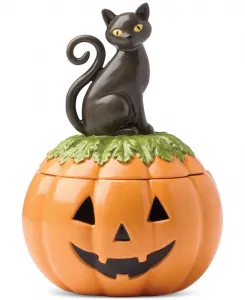 Призрачная банка для конфет на Хэллоуин, покрытая чем-то особенным Lenox, оранжевый