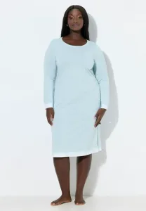 Ночная рубашка с контрастной отделкой по низу, очень мягкая. Ulla Popken, Arctic Blue
