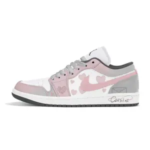 Air 1 устойчивые к истиранию низкие баскетбольные кроссовки Unisex Gray Jordan, серый