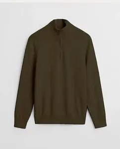 Мужской хлопковый свитер с полузастежкой на молнию, большие размеры Hackett, зеленый