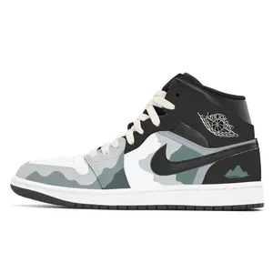 Jordan Кроссовки Air 1 Dusty Green Mountain Abrasion Resistant Mid Top Vintage баскетбольные мужские black