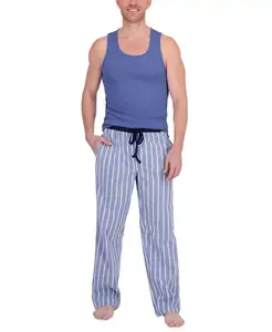 Мужской комплект для сна: майка-алкоголичка и брюки из эластичного трикотажа Hanes Platinum, синий