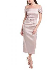 Aidan Mattox Платье миди из стретч-микадо, розовый